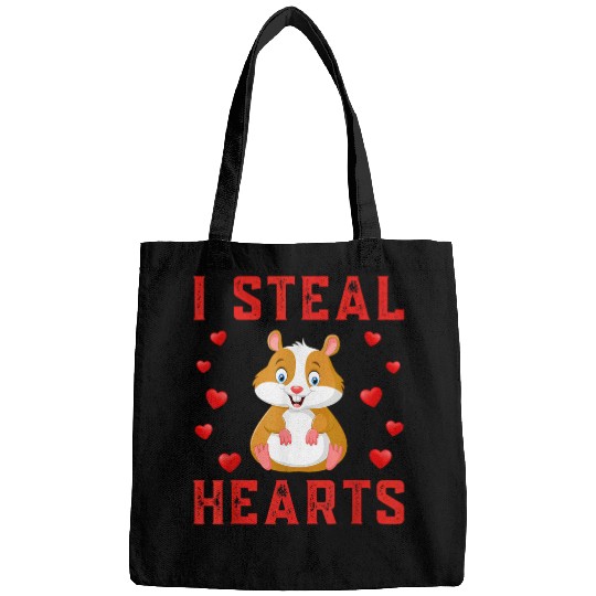 Hamster Pet Graphic Themed I Steal Hearts Cute Valentines Day Bags