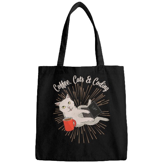 Coffee Fun Coding Cats and Coffee Software Developer Bags