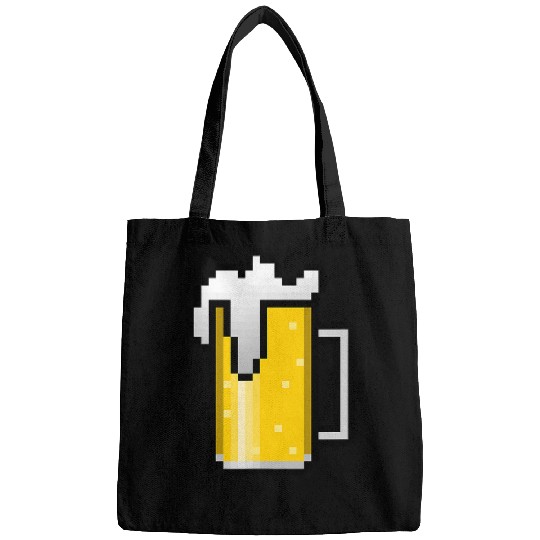 Beer Fun Retro Gamer Beer Lover 8 Bit Beer Pixel Pint Gaming Bags