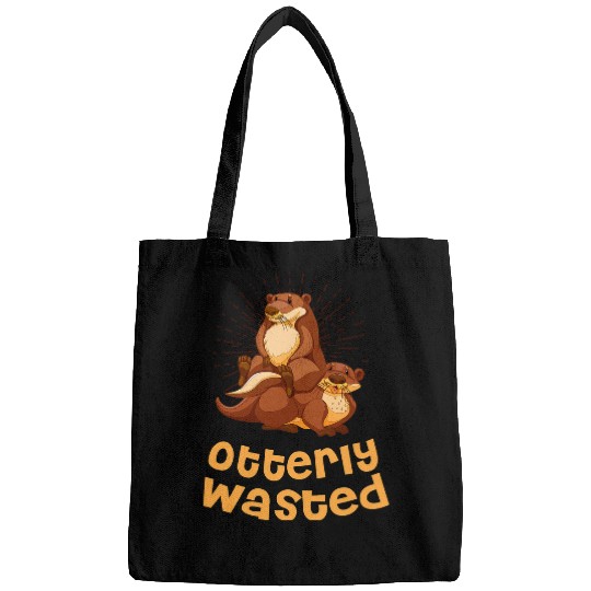 Beer Fun Otterly Wasted Drinking Otter Lover Alcoholic Sea Otter 1 Bags