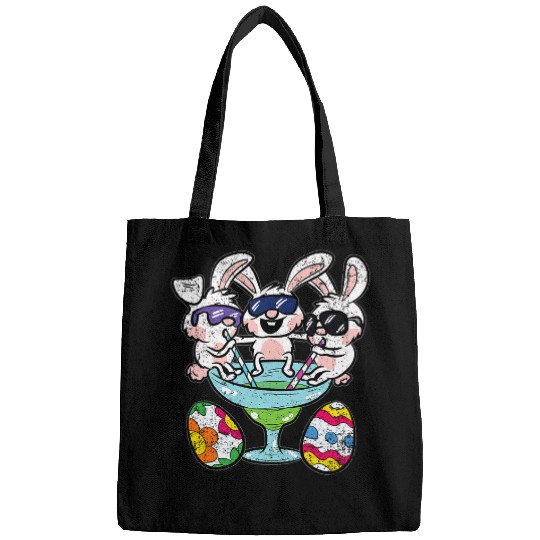 Wines Fun Bunny Drinking Wines Easter Egg Hunting Squad Rabbit Spring Bags