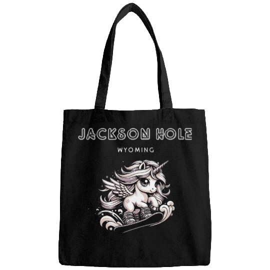 Jackson Hole Wyoming Cool Snowboard Unicorn Bags