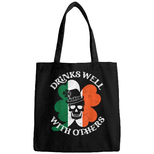 Beer Fun Drinks Well With Others Funny St Patrick s Day Drinking Beer Bags