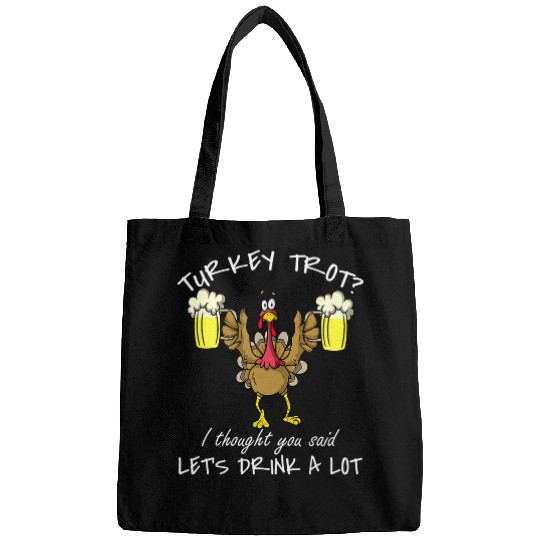 Beer Fun turkey trot lets drink a lot thanksgiving day 5k run beer Bags
