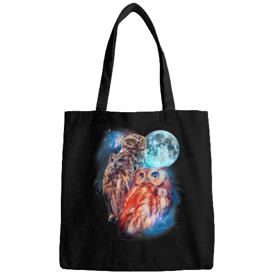 Owl Pet 3 Moon Owl Funny Nocturnal Birds Of Prey Graphic Art Humor Bags