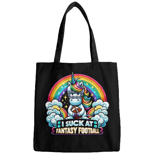 I Suck at Fantasy Football Unicorns Rainbow Loser s 1 Bags