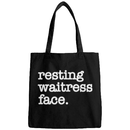 Resting Waitress Face Funny Snarky Waitress Server Design Bags