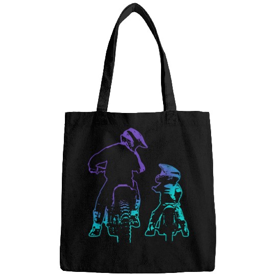 dirt bike dad and son motocross biking Bags