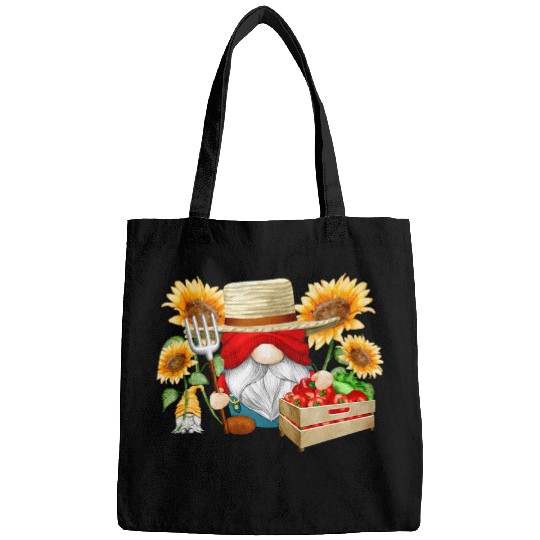 Floral Gardening Gnome Dad Graphic For Men Funny Farming Dad Bags