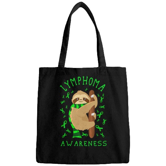 Sloth Pet Lymphoma Non Hodgkin Awareness Sloth Lime Green Ribbon Bags