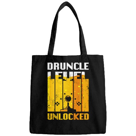 Beer Fun Druncle Level Unlocked Cool vintages Gamer Beer Drinker Uncle Bags