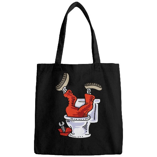 Plumbers Job Going Down Handyman Bags