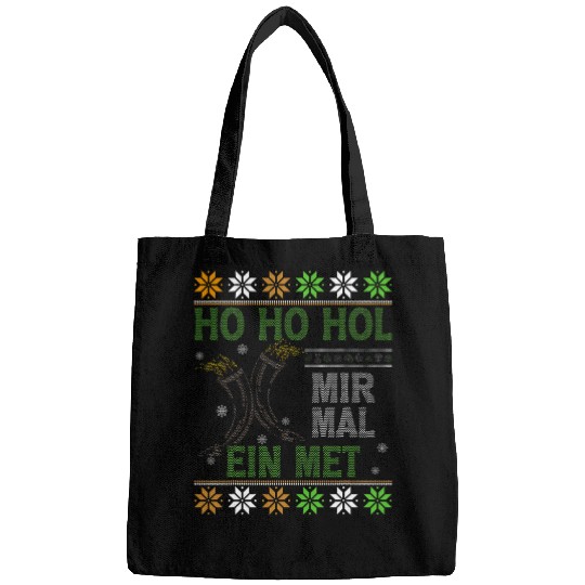 Discover Funny Ho Ho Hol Mir Mal Ein MET Ugly Viking Sweater Bags