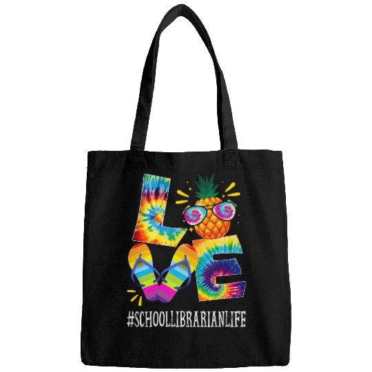Discover Librarian Job Love pineapples Summer Off duty Tie Dye Bags