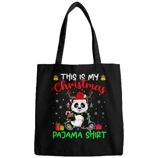 Discover Panda Pet This Is My Christmas Pajama xmass Santa Panda Lover Bags