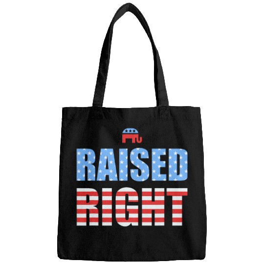 Elephant Pet Raised Right Republican Elephant Funny Conservative Vote Bags