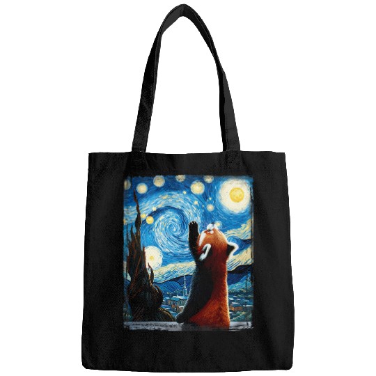Panda Pet Artistic Red Panda Van Gogh Starry Night Red Panda Bags
