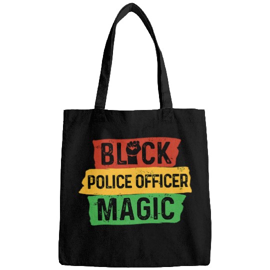 Discover Police Job Black Police Officer Magic Cop Policeman African American Bags