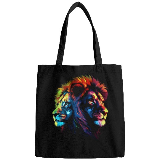 Lion Pet Colourful Ying and Yang Art Zoo Animal Lion Bags