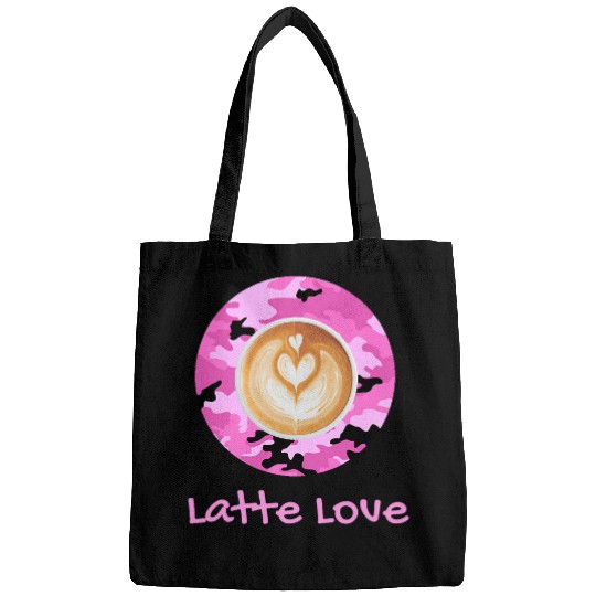 Coffee Fun Latte VibesCoffee Lovers Gift Ideas With Camo Hearts Bags