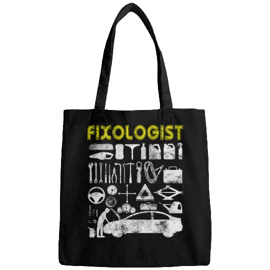 Funny Fixologist Gift Cool Handyman Carpenter Mechanics DIY Bags