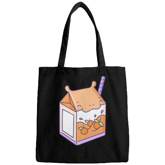 Hippo Pet Peach Milk Cute Kawaii Aesthetic 1 Bags
