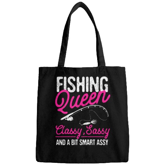 Funny Trout Fishing Queen Ladies Women Girls Fishermen Lover Bags
