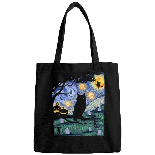 Owl Pet Scary Night Owl Tee Van Gogh Gift Halloween Bags