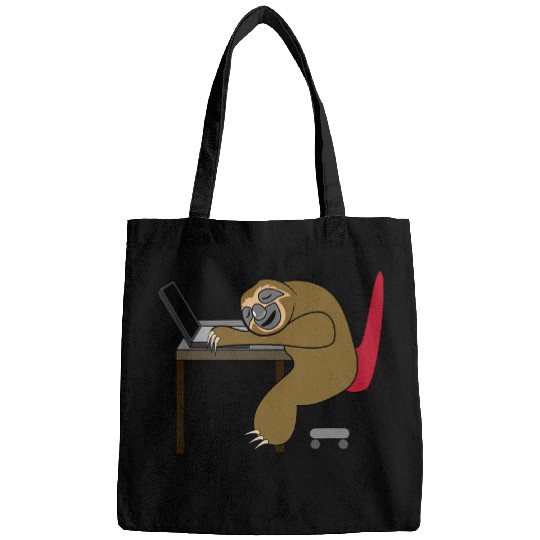 Discover Sloth Pet Funny Laptop Sloth homes Office Humour Internet Job WFH 2 Bags