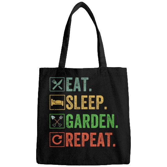 Eat Sleep Garden Repeat Funny Gardening s for Gardeners Bags