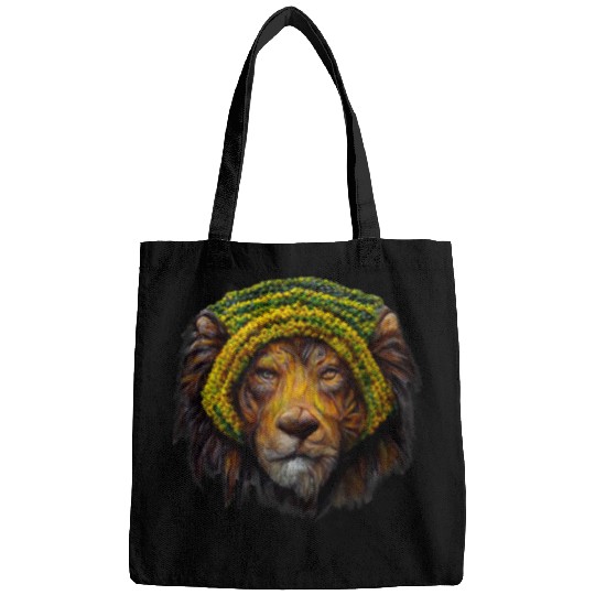 Lion Pet Rasta Reggae Lion Wearing Slouchy Hat Jamacian Bags
