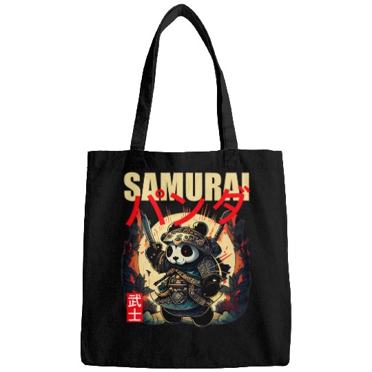 Panda Pet Anime Enthusiast Samurai Panda Japanese Armor Design Bags