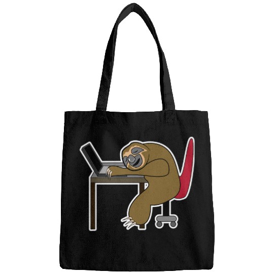 Discover Sloth Pet Funny Laptop Sloth homes Office Humour Internet Job WFH Bags