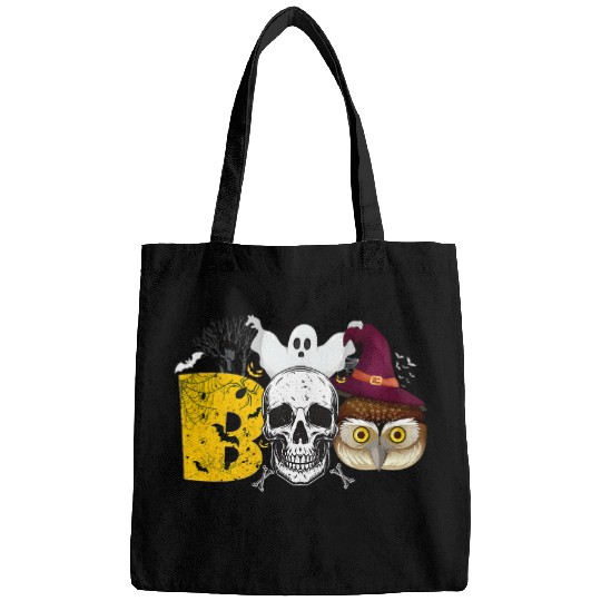 Discover Owl Pet Scary Boo Halloween Skull With Owl Witch Hat Skeleton Bags