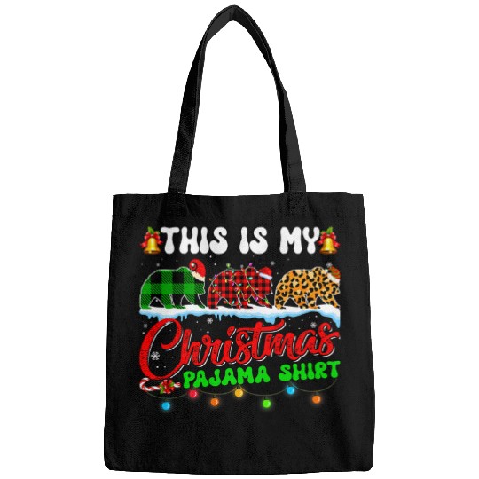 Discover Panda Pet This Is My Christmas Pajama xmass Santa Hat Bags