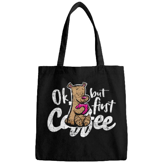 Coffee Fun Mama Bear Graphic Funny Womens OK But First Coffee Bags