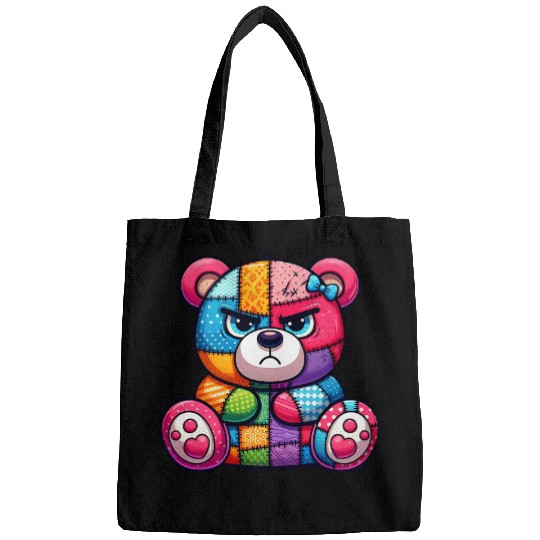 Bear Pet Rebel teddy bear A colorful patchwork look Bags