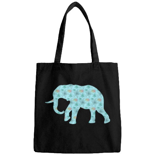 Elephant Pet Print Flower Summer floral print elephant lover Bags