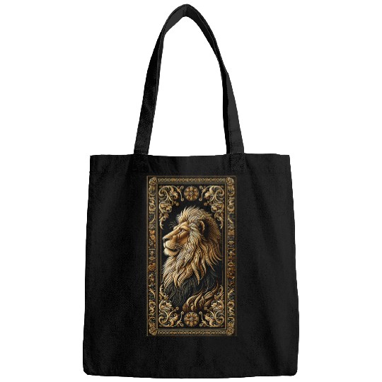 Lion Pet Artwork Elegant Tapestry Motif Style 3 Bags