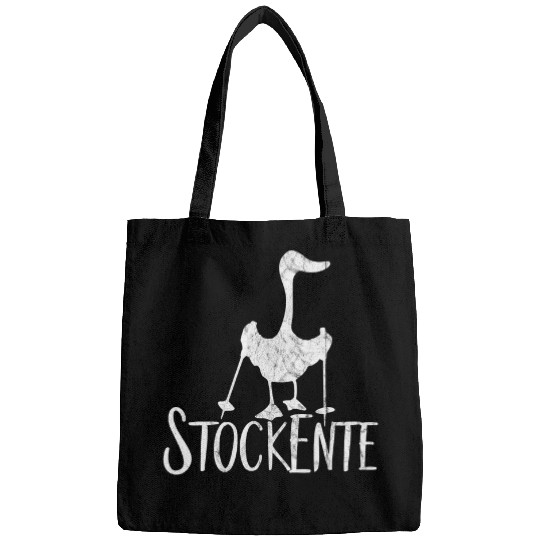Duck Pet Mallard Duck Silhouette Sporty Funny Nordic Walking Bags