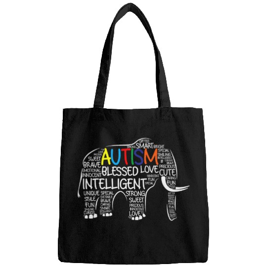 Elephant Pet Autism Awareness s I Love Someone With Autism Elephant Bags