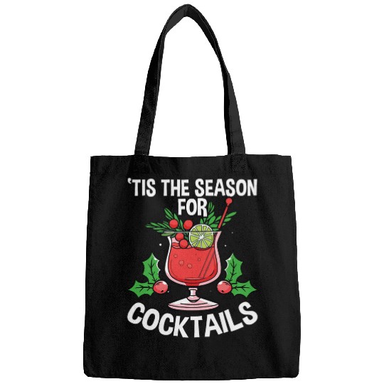 Wines Fun Christmas Cocktail Lover Happy Holidays xmass Drinking 5 Bags