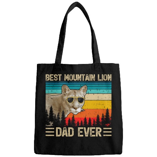 Lion Pet vintages Funny Mountain Lion Dad Ever Fathers Day Bags