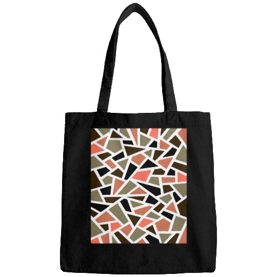 Coffee Fun Geodesic Abstract Pattern 14 Peach Coffee Brown Bags