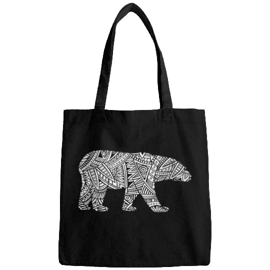 Bear Pet Polar Bear Arctic Animal Aztec Maya Maori Tribal Pattern Bags