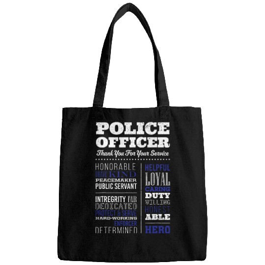 Police Job Thank You For Your Service Policeman Grunge Bags