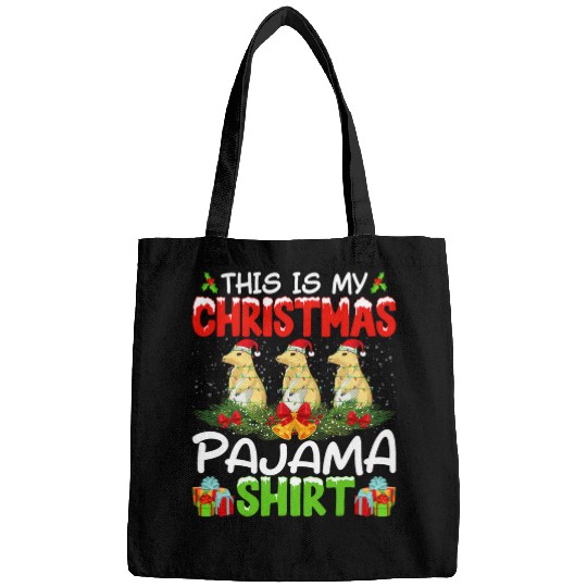 Prairie Dog Christmas Hat Pajama Prairie Dog Lover Bags
