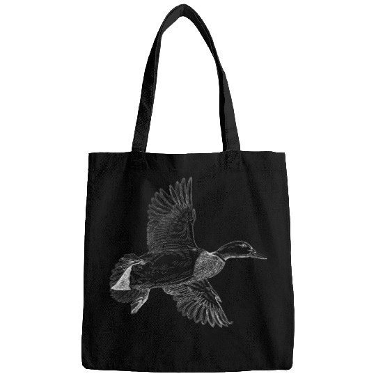 Duck Hand Drawing Art Duck Hunting Hunter Thanksgiving Bags