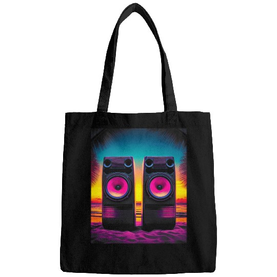 Retro Vaporwave Stereo Speakers Cool 80s Synthwave 1 Bags