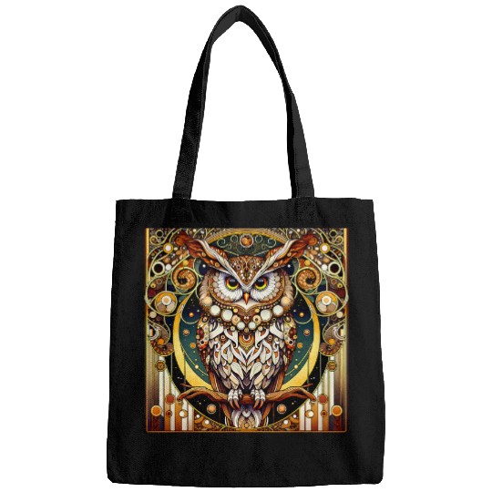 Owl Pet Ancient Hellenic Owl Vibrant Bird Nerd T Boho Nature Bags